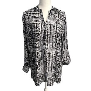 Zac & Rachel Tunic Top Black and White Size Large